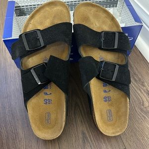 Birkenstock Arizona- suede. Worn once around the house